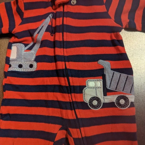 Construction Trucks Footie Sleeper - Picture 2 of 3